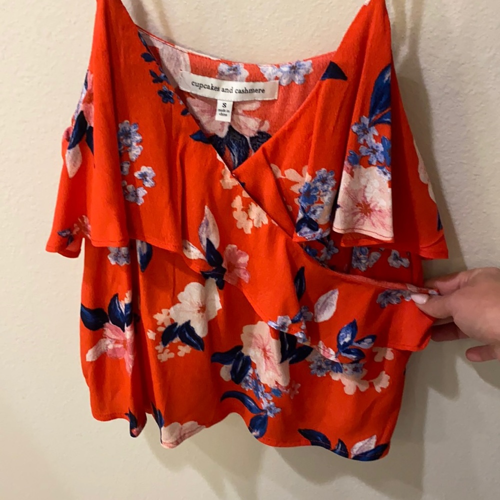 Cupcakes and cashmere floral tank